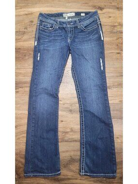 BKE Jeans Womens 29 Blue Payton Bootcut Mid Rise Dark Wash Stretch Cowgirl Denim